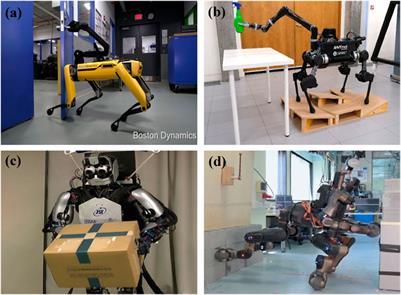 Legged robots for object manipulation: A review